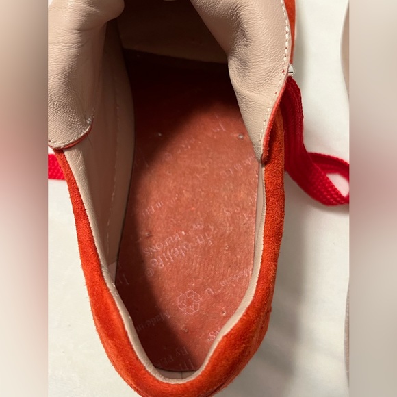 Stuart Weitzman Red Suede Gaming Sneaker Size 6 - Picture 9 of 11